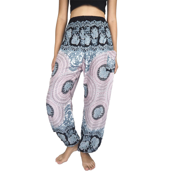 Mandala elephant 71 women harem pants in White PP0004 020071 03