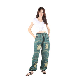Modern Abstract Unisex Drawstring Genie Pants in Teal PP0110 030000 17
