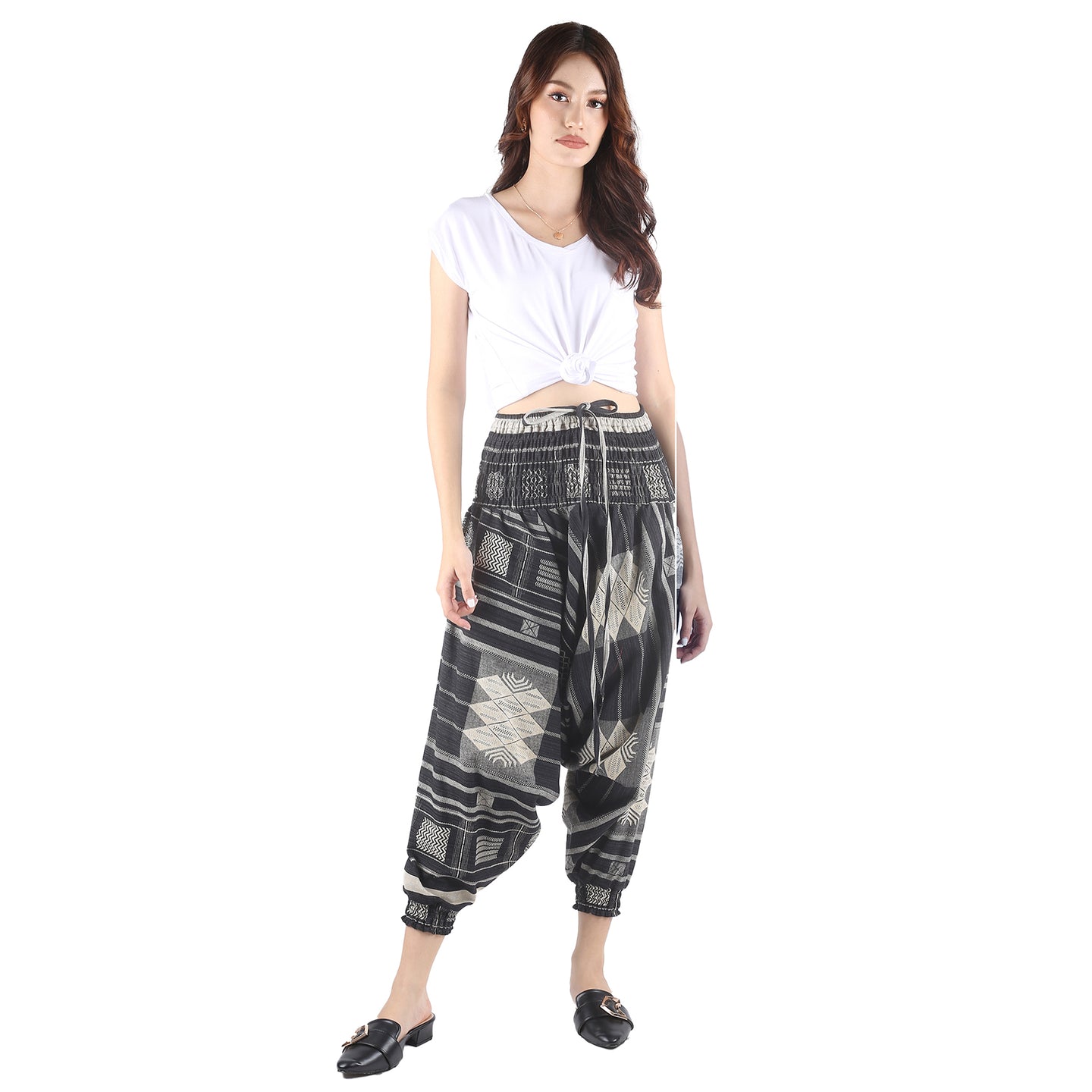 Modern Abstract drop crotch pants in Black PP0056 030000 10