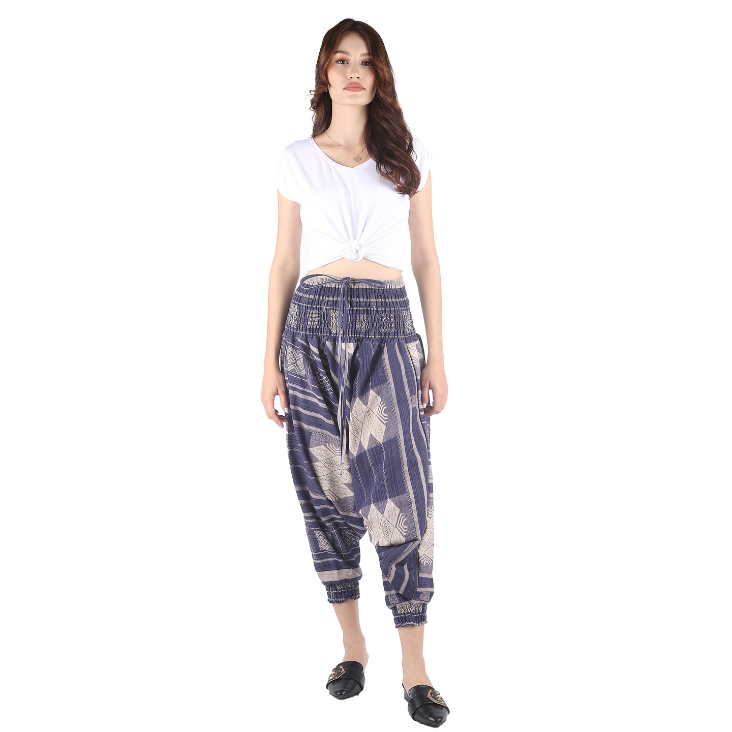 Modern Abstract drop crotch pants in Navy Blue PP0056 030000 03