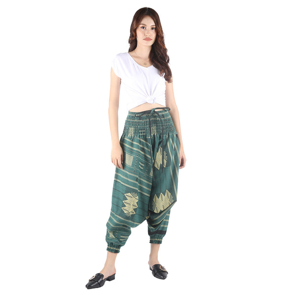 Modern Abstract drop crotch pants in Teal PP0056 030000 17