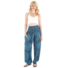 Load image into Gallery viewer, Monotone Mandala 31 women harem pants in Ocean Blue PP0004 020031 06