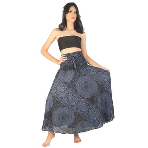 Monotone Mandala Women's Bohemian Skirt in Navy SK0033 020031 02