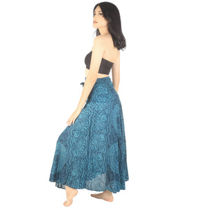 Monotone Mandala Women's Bohemian Skirt in Ocean Blue SK0033 020031 06