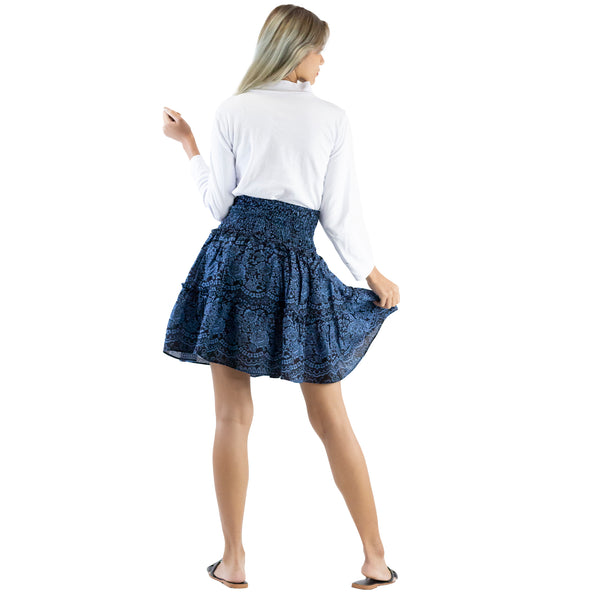 Monotone Mandala Women's Skirts in Navy SK0090 020031 02