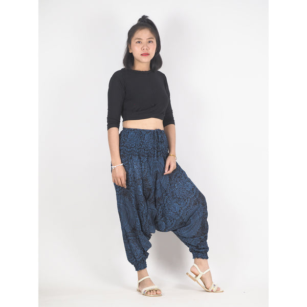 Monotone Mandala Unisex Aladdin drop crotch pants in Navy PP0056 020031 02
