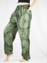 Load image into Gallery viewer, Monotone Mandala Unisex Drawstring Genie Pants in Green PP0110 020031 04