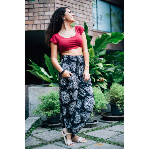 Floral Classic 98 women harem pants in Black PP0004 020098 08