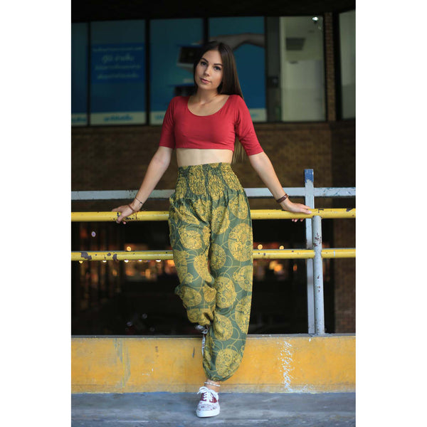 Floral Classic 98 women harem pants in Green PP0004 020098 07