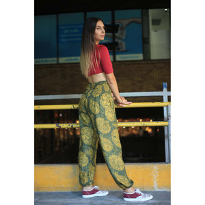 Floral Classic 98 women harem pants in Green PP0004 020098 07