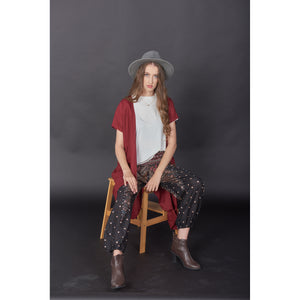 Solid Color Women's Kimono in Burgundy JK0030 020000 15