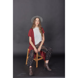 Solid Color Women's Kimono in Burgundy JK0030 020000 15