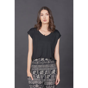 Solid Color Women's T-Shirt in Black SH0179 070000 10