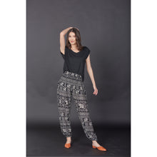 Load image into Gallery viewer, African Elephant 4 women harem pants in Black PP0004 020004 01