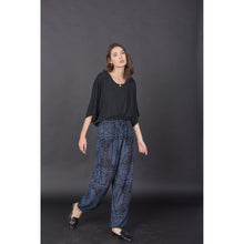 Load image into Gallery viewer, Monotone Mandala Unisex Drawstring Genie Pants in Navy PP0110 020031 02