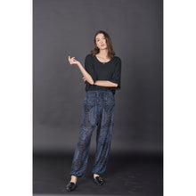 Load image into Gallery viewer, Monotone Mandala Unisex Drawstring Genie Pants in Navy PP0110 020031 02