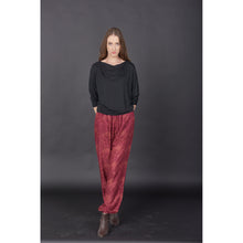 Load image into Gallery viewer, Paisley Mistery Unisex Drawstring Genie Pants in Red PP0110 020016 06