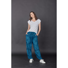 Load image into Gallery viewer, Monotone Mandala Unisex Drawstring Genie Pants in Ocean Blue PP0110 020031 06