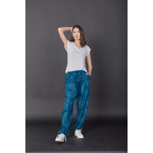 Load image into Gallery viewer, Monotone Mandala Unisex Drawstring Genie Pants in Ocean Blue PP0110 020031 06