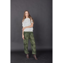 Load image into Gallery viewer, Monotone Mandala Unisex Drawstring Genie Pants in Green PP0110 020031 04