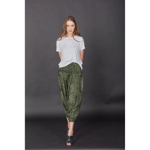 Monotone Mandala Unisex Aladdin drop crotch pants in Green PP0056 020031 04