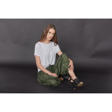 Load image into Gallery viewer, Monotone Mandala Unisex Aladdin drop crotch pants in Green PP0056 020031 04