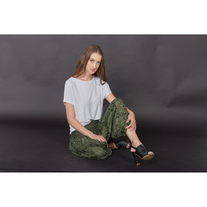 Monotone Mandala Unisex Aladdin drop crotch pants in Green PP0056 020031 04