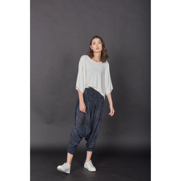 Monotone Mandala Unisex Aladdin drop crotch pants in Navy PP0056 020031 02