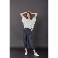 Load image into Gallery viewer, Monotone Mandala Unisex Aladdin drop crotch pants in Navy PP0056 020031 02