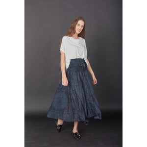 Monotone Mandala Women's Bohemian Skirt in Navy SK0033 020031 02