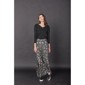 Flower Women's Palazzo pants in Gray PP0076 020201 01