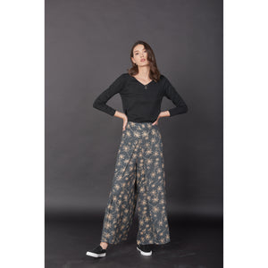Flower Women's Palazzo pants in Gray PP0076 020201 01