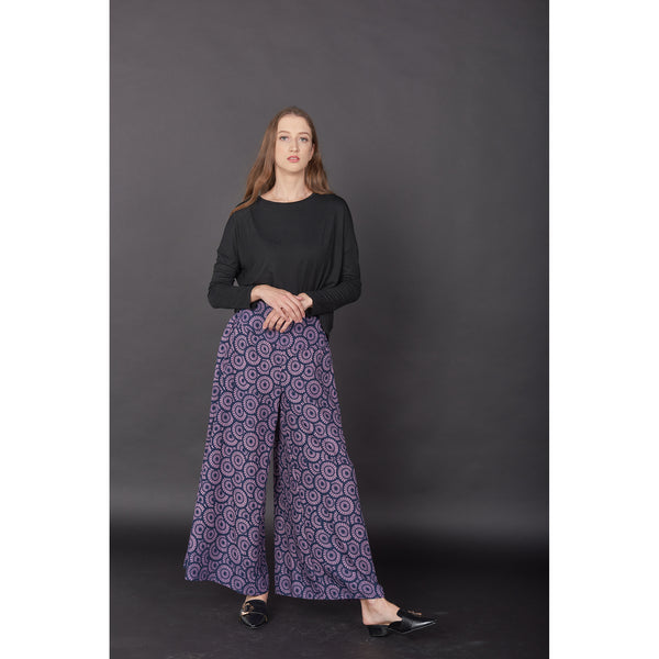 Simple Women's Palazzo Pants in Navy Blue PP0304 020209 01