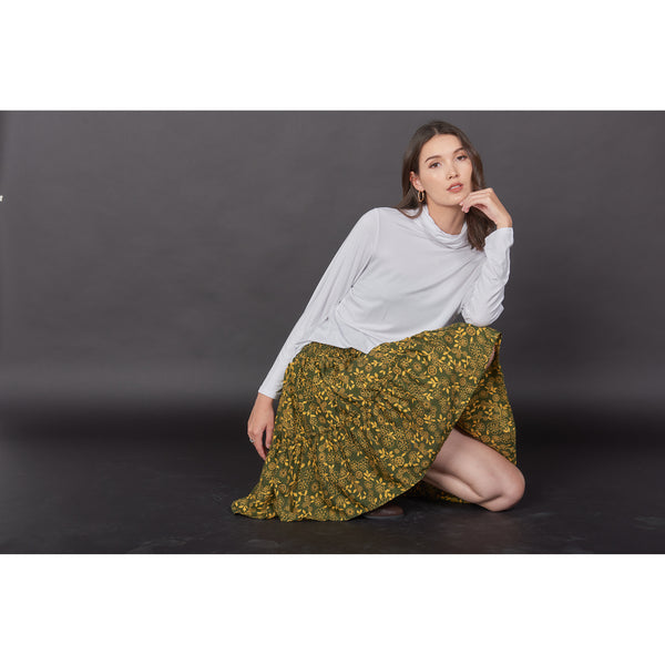Flower Women's Skirt in Olive SK0090 020198 01