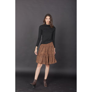 Flower Women's Skirt in Brown SK0090 020204 01