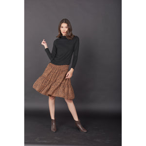 Flower Women's Skirt in Brown SK0090 020204 01