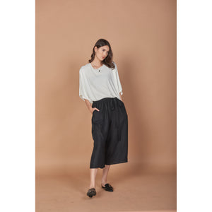 Solid Color Women's 3/4 Pants in Black PP0314 020000 10