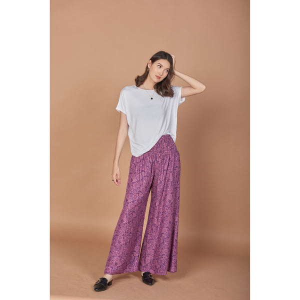 Flowers Women's Wide Leg Pants in Purple PP0311 020148 01