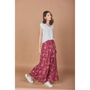 Flower Women's Palazzo pants in Burgundy PP0076 020205 01