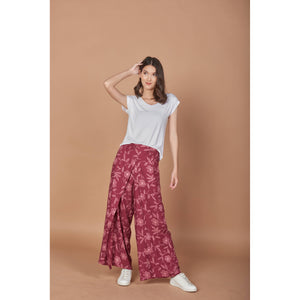 Flower Women's Palazzo pants in Burgundy PP0076 020205 01