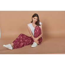 Load image into Gallery viewer, Flower Women&#39;s Palazzo pants in Burgundy PP0076 020205 01