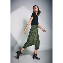 Load image into Gallery viewer, Solid color Unisex Aladdin drop crotch pants in Olive PP0056 020000 13