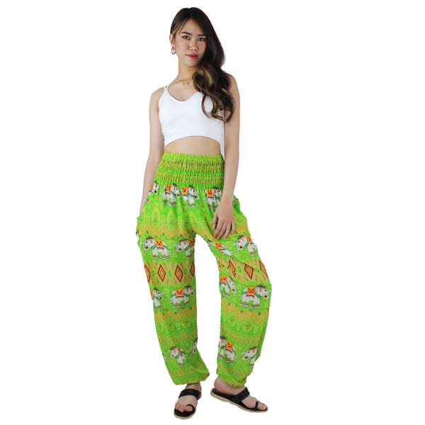 Oriental Elephant Women's Harem Pants in Green PP0004 020234 03