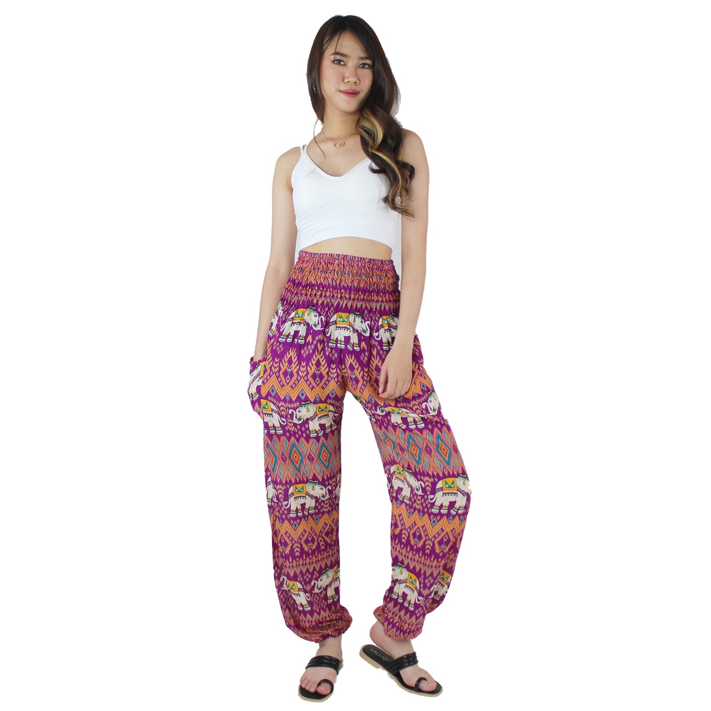 Oriental Elephant Women's Harem Pants in Purple PP0004 020234 05