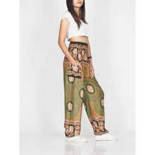 Load image into Gallery viewer, Mandala elephant 71 women harem pants in Olive PP0004 020071 02