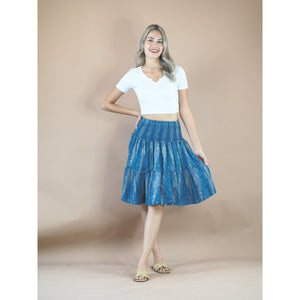 Peacock Feather Women's Skirt in Ocean Blue SK0090 020015 02