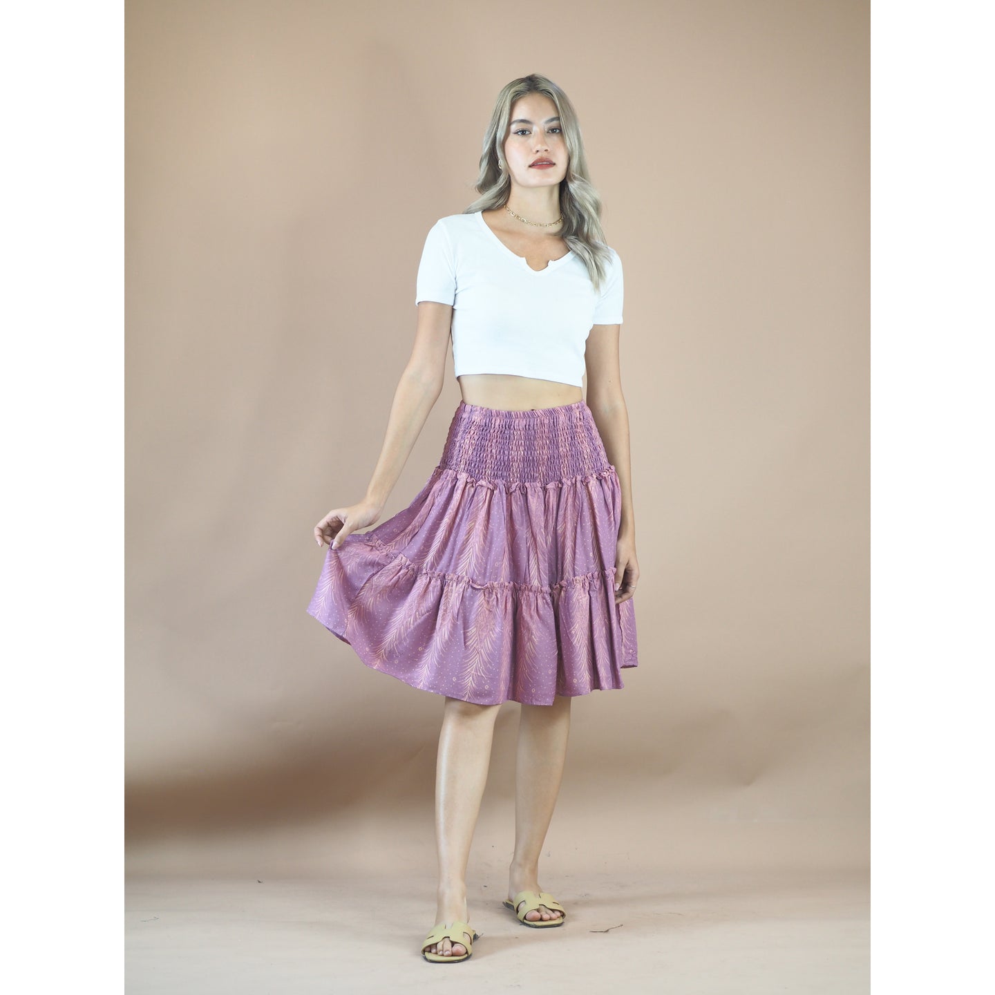 Peacock Feather Women's Skirt in Pink SK0090 020015 05