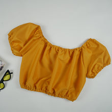 Load image into Gallery viewer, Solid Color Blouse Puff Sleeve Tops in Mustard SH0194 130000 13