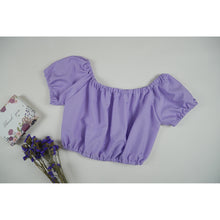 Load image into Gallery viewer, Solid Color Blouse Puff Sleeve Tops in Light Purple SH0194 130000 07