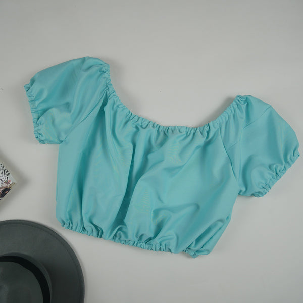 Solid Color Blouse Puff Sleeve Tops in Mint SH0194 130000 14